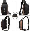 FASHION Men's Anti-Theft PU Leather Chest Bag With Password Lock & USB Charging - Waterproof Travel Sling Bag
