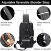 FASHION Men's Anti-Theft PU Leather Chest Bag With Password Lock & USB Charging - Waterproof Travel Sling Bag