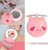 Cartoon Cute Pig LED Lights Mirror Pocket Fan