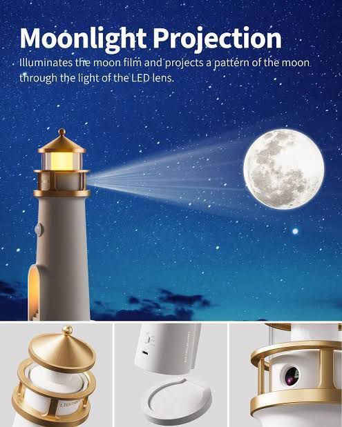 Lighthouse Night Light, Cute Moon